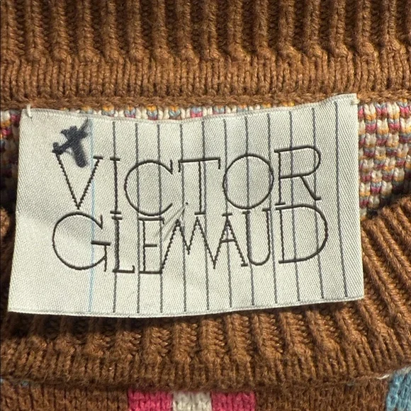 Victor Glemaud Multicolor Women’s Diamond Patterned Sweater L - Picture 4 of 9